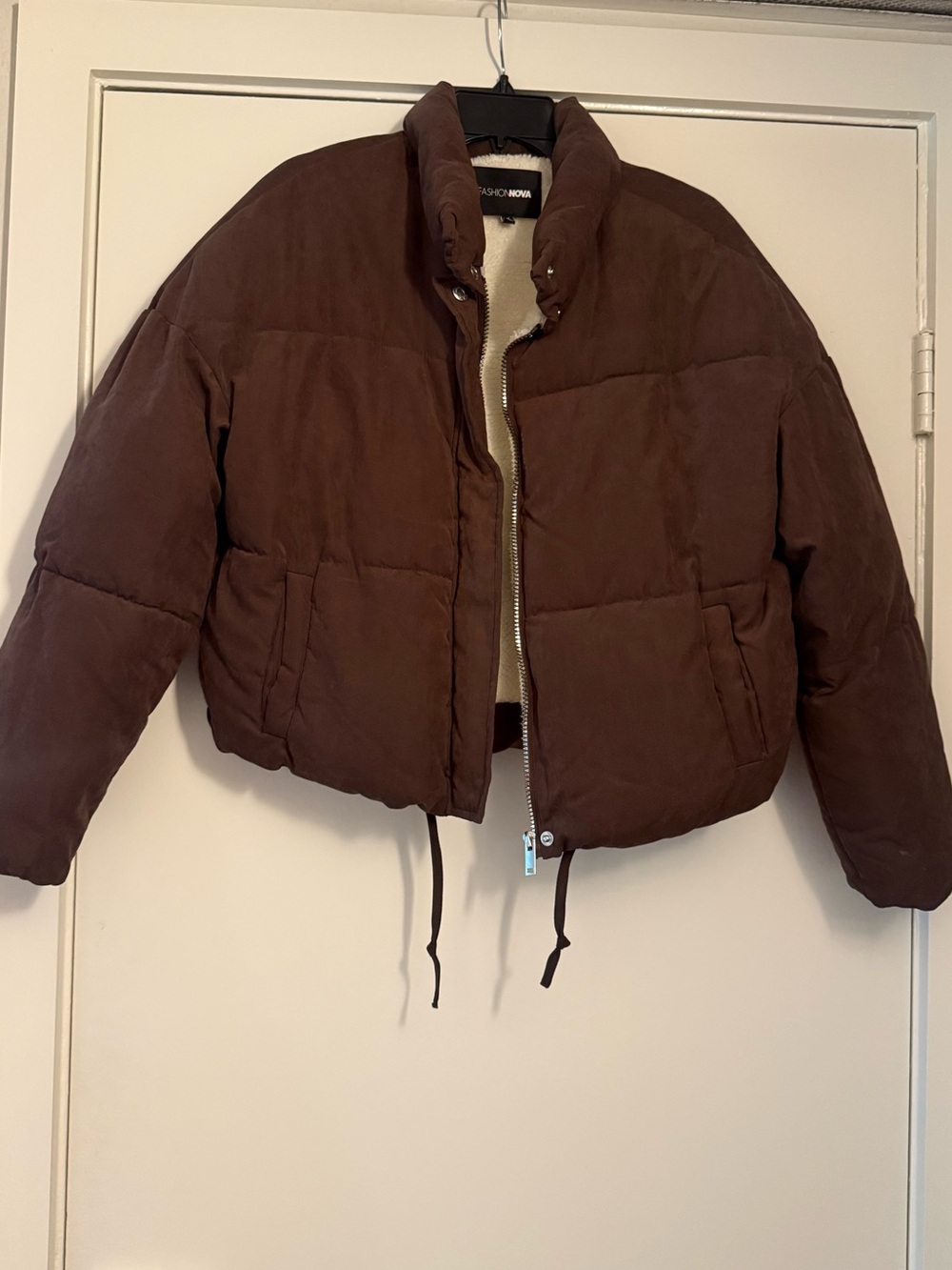 Fashion Nova Chocolate Brown Sherpa-Lined Jacket
